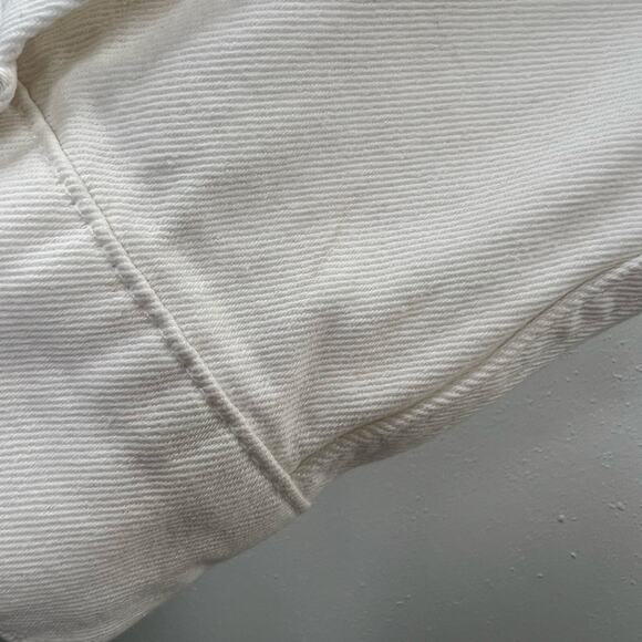 H&M Denim Jean Jacket White S Women Button Front Pockets Trucker Cowgirl Coastal - Picture 9 of 9